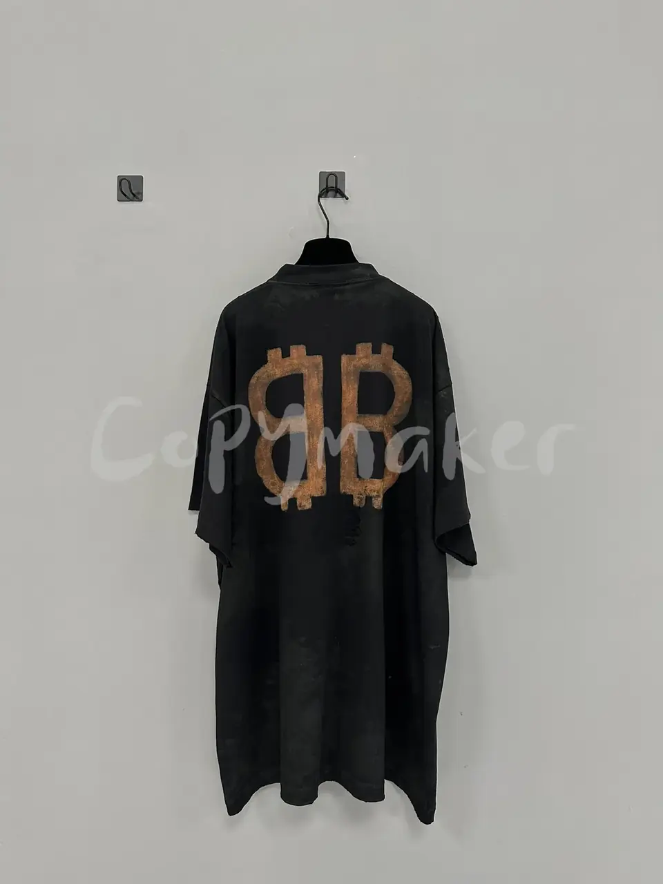 【現貨】巴黎 BLC 23SS 雙B 比特幣 泥染水洗作舊破壞 短袖 T恤