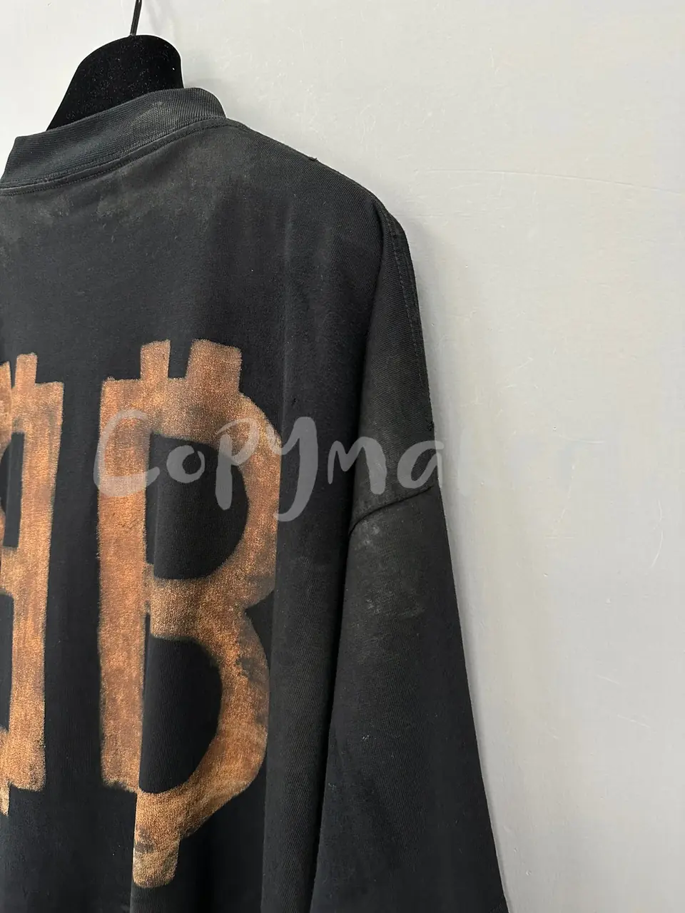 【現貨】巴黎 BLC 23SS 雙B 比特幣 泥染水洗作舊破壞 短袖 T恤