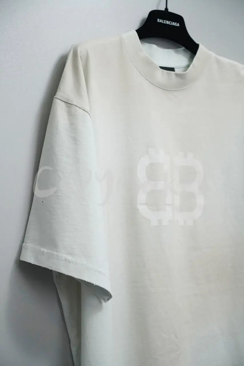 【現貨】巴黎 BLC 23SS 雙B 比特幣 泥染水洗作舊破壞 短袖 T恤