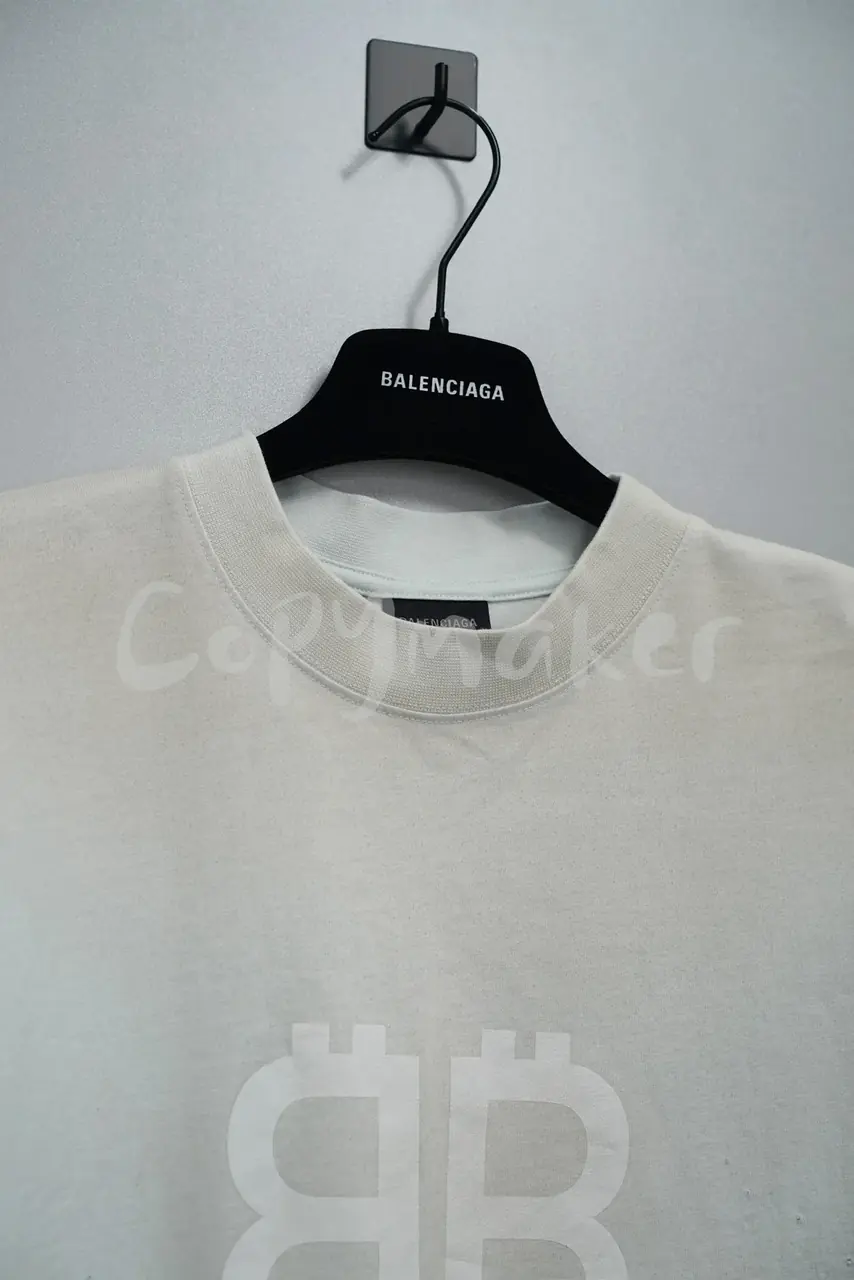 【現貨】巴黎 BLC 23SS 雙B 比特幣 泥染水洗作舊破壞 短袖 T恤