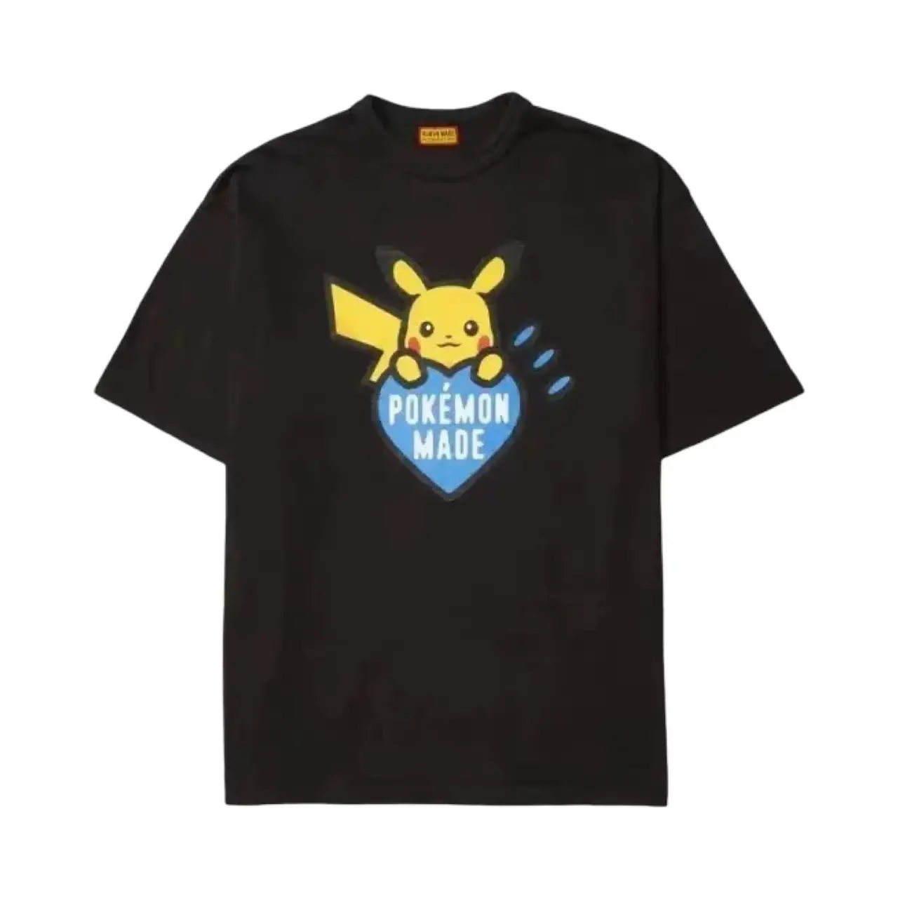 【預售】Human Made x POKEMON MADE 25ss 聯名 皮卡丘印花 寶可夢 圓筒短袖T恤 黑/白