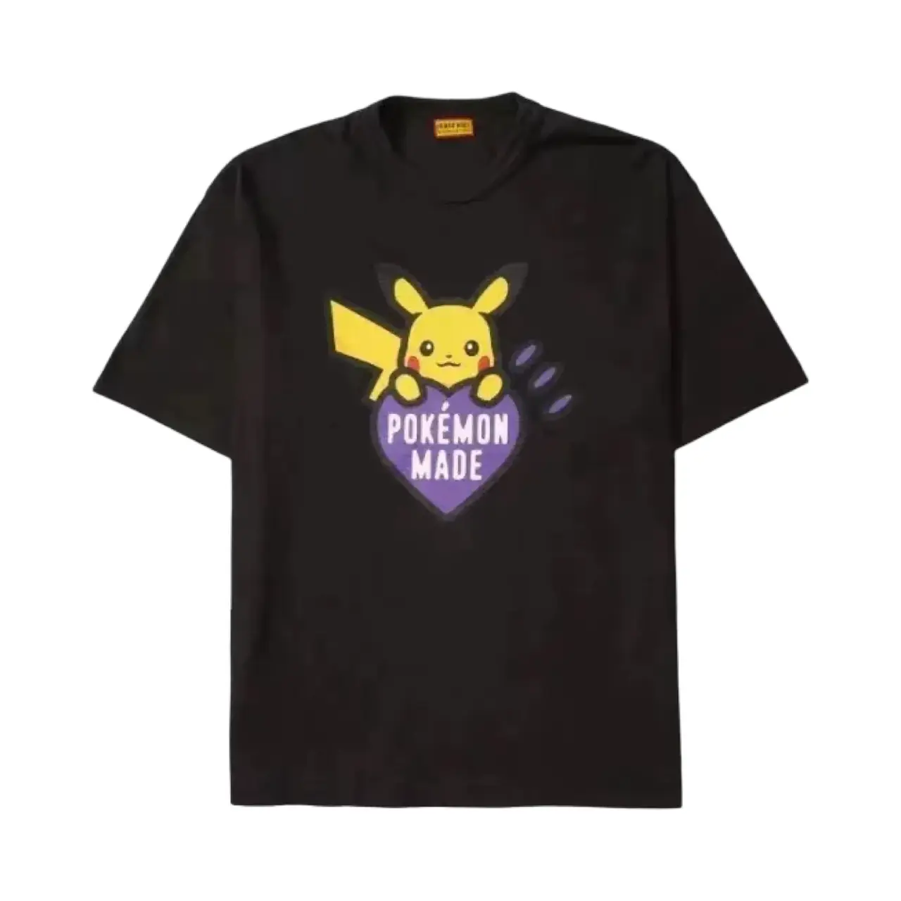【預售】Human Made x POKEMON MADE 25ss 聯名 皮卡丘印花 寶可夢 圓筒短袖T恤 黑/白