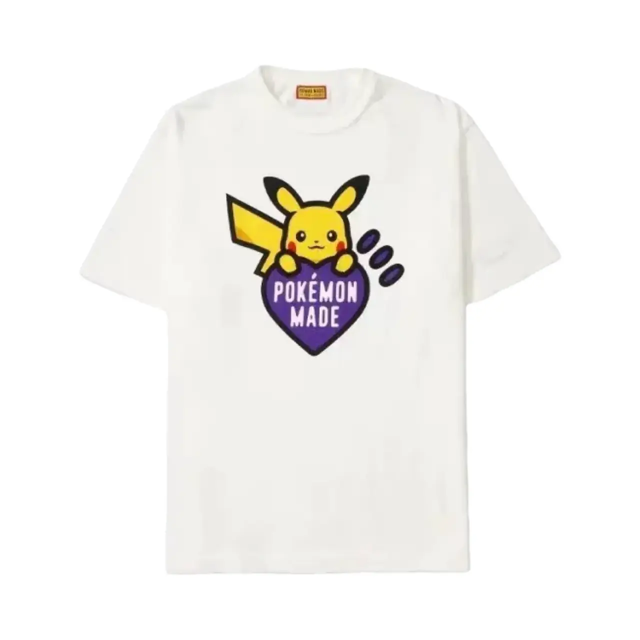 【預售】Human Made x POKEMON MADE 25ss 聯名 皮卡丘印花 寶可夢 圓筒短袖T恤 黑/白