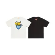 【預售】Human Made x POKEMON MADE 25ss 聯名 皮卡丘印花 寶可夢 圓筒短袖T恤 黑/白：圖片 4