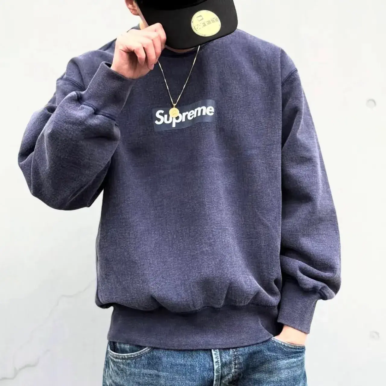 【預售】【雙11新品】SUP 25FW BoxLogo Crewneck 經典logo開裂印花 大學T大學踢圓領衛衣