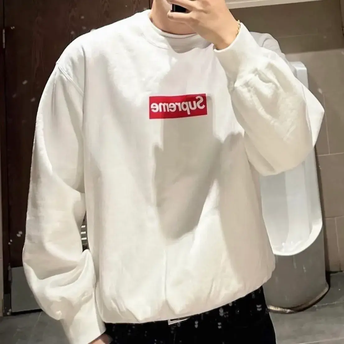 【預售】【雙11新品】SUP 25FW BoxLogo Crewneck 經典logo開裂印花 大學T大學踢圓領衛衣