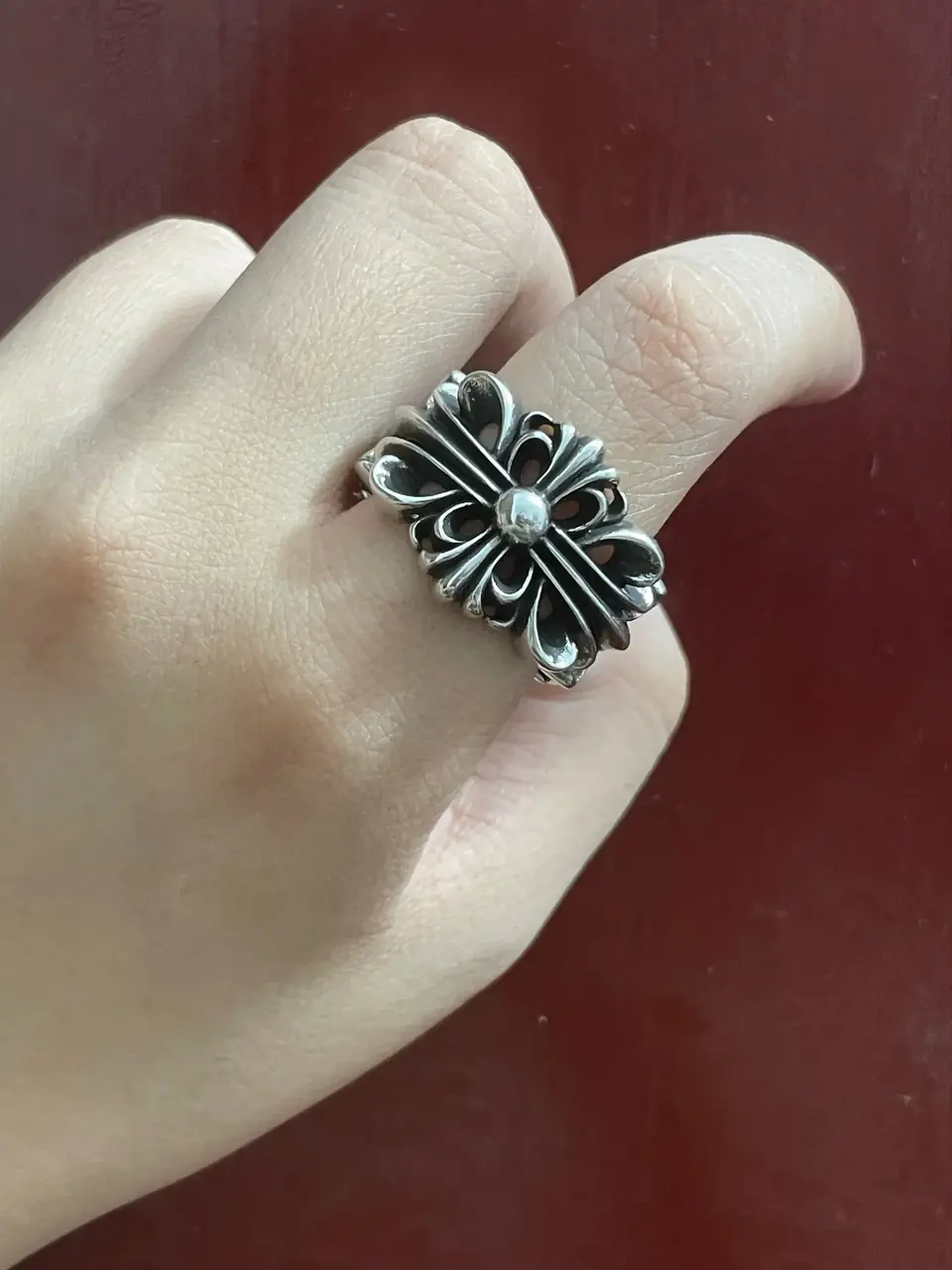 【現貨】Chrome Hearts 開口十字花 白銅/純銀 戒指 克羅心