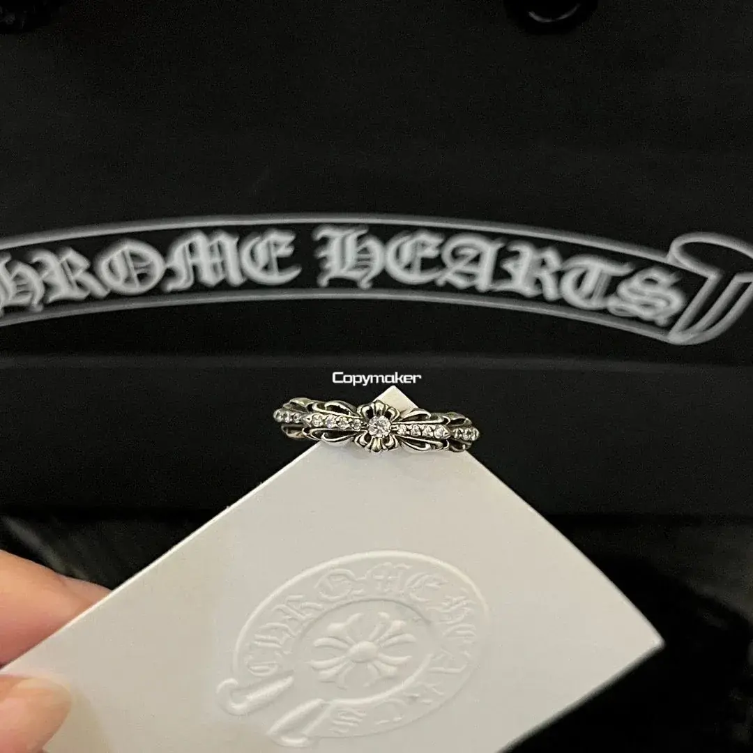 【預售】Chrome Hearts 滿鑽十字花 白銅/純銀 戒指 克羅心