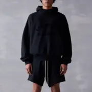 23SS FOG ESSENTIALS 副線膠標 帽T帽衫連帽衛衣 FEAR OF GOD 玄青黑 圓弧字母：圖片 4