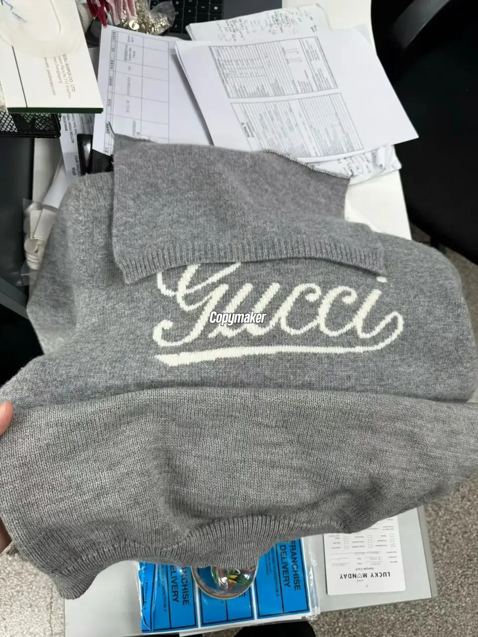 【預售】【過驗】【新年福利】GUC 26SS 經典大字母logo 羊毛毛衣圓領衛衣 黑色/灰色