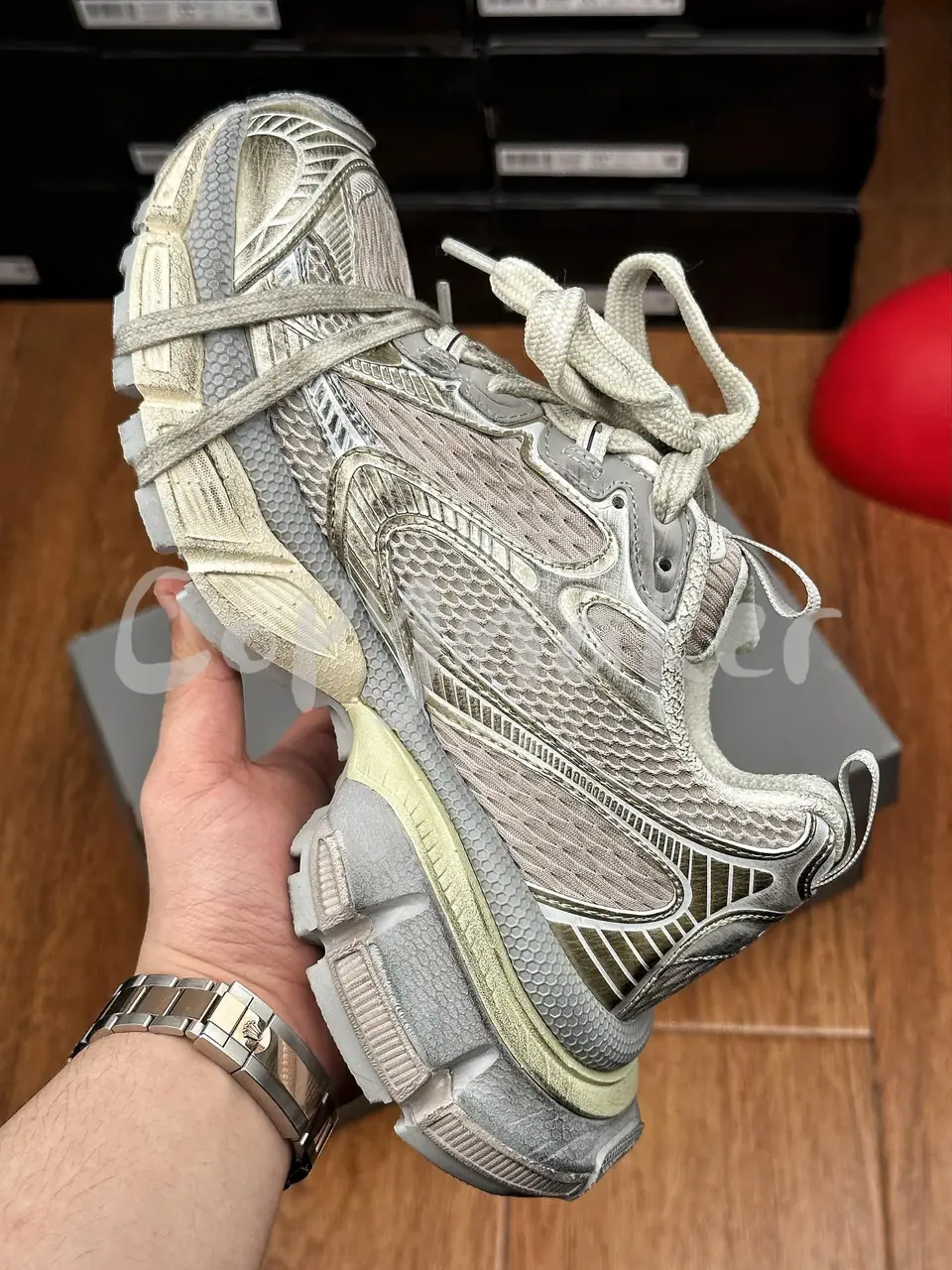 【預售】巴黎 BLC 3XL 時尚復古作舊 增高 老爹鞋 休閒鞋 XXXL 香檳色