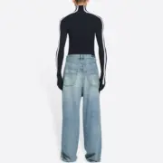 巴黎 BLC x AD 聯名 23SS  Wide-leg Jeans 條紋水洗牛仔褲 休閒褲 巨寬鬆：圖片 5