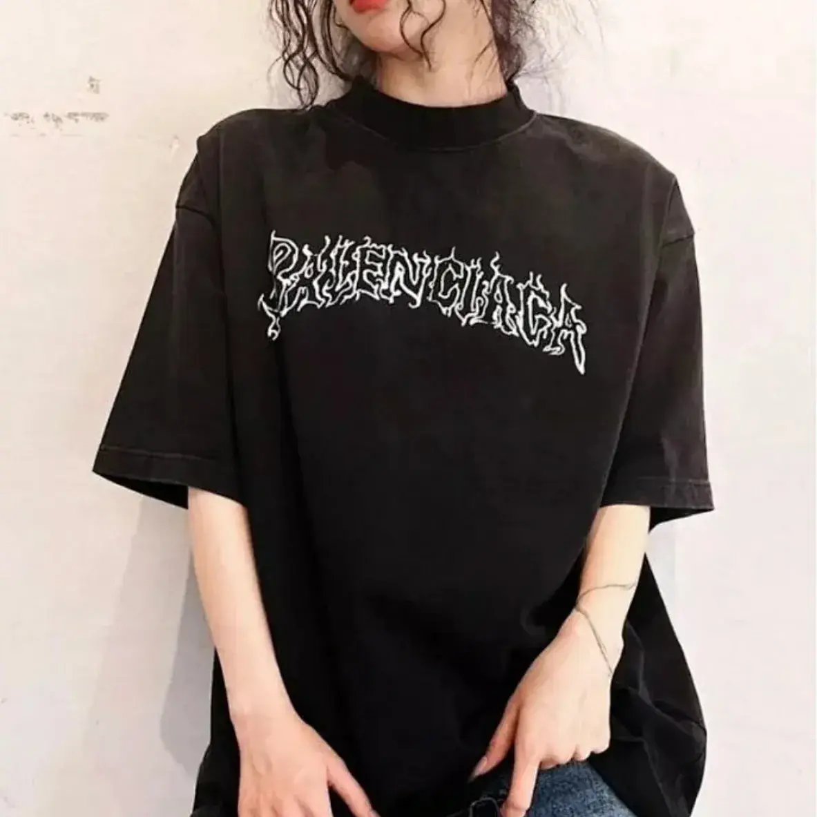 巴黎 BLC 24SS 龍年限定 New Year新年系列 火焰字母做舊水洗 短袖T恤