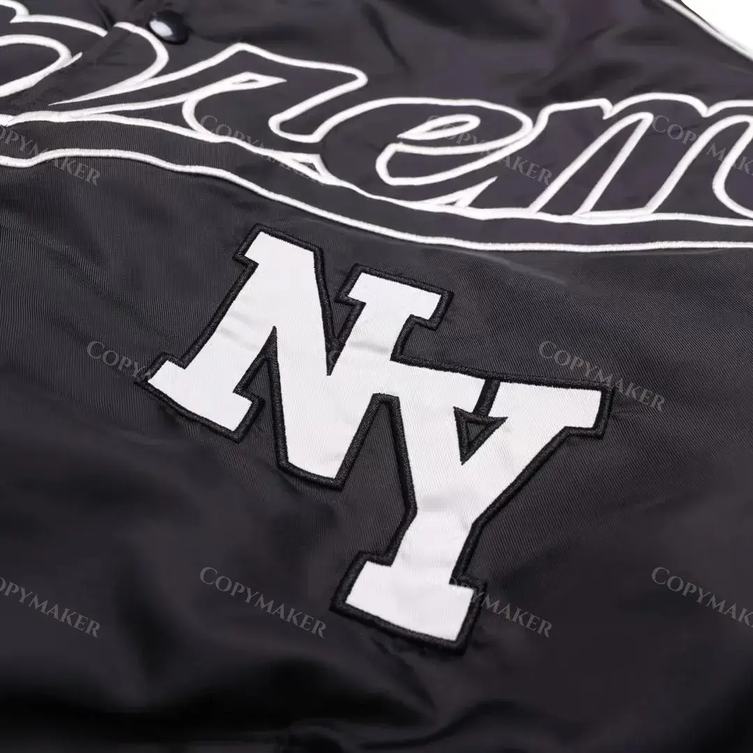 SUP 20FW Contrast Script Varsity Jacket 刺繡貼布 紐約棒球夾克棉服外套