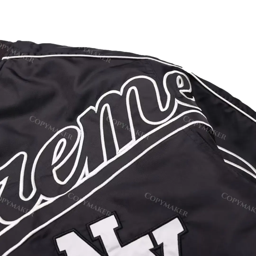 SUP 20FW Contrast Script Varsity Jacket 刺繡貼布 紐約棒球夾克棉服外套