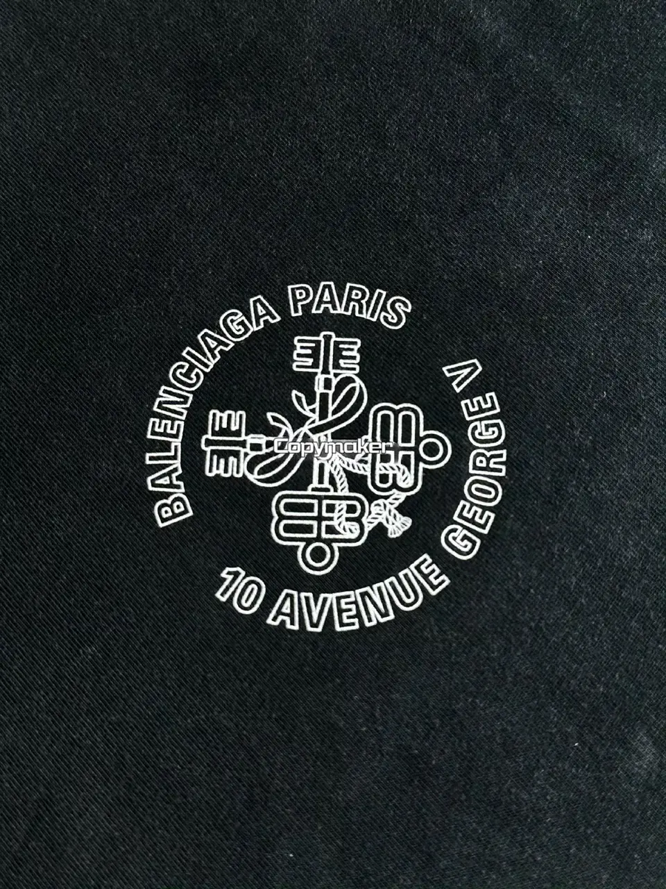 【現貨】巴黎 BLC 25SS 鑰匙徽章 蠟染水洗 短袖T恤 黑色