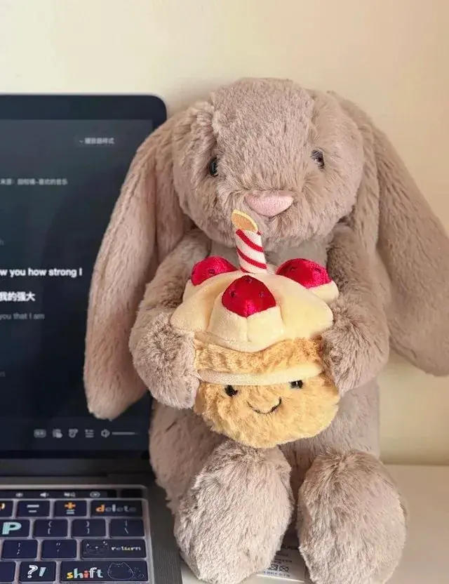 【現貨】【過驗】Jellycat 邦尼兔蛋糕邦尼兔抱蛋糕兔子生日兔子 安撫玩偶娃娃生日禮物