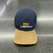 【現貨】M1U M1U 25SS 繆繆 刺繡logo 燈芯絨 撞色拼接 鴨舌帽棒球帽老帽帽子：圖片 5