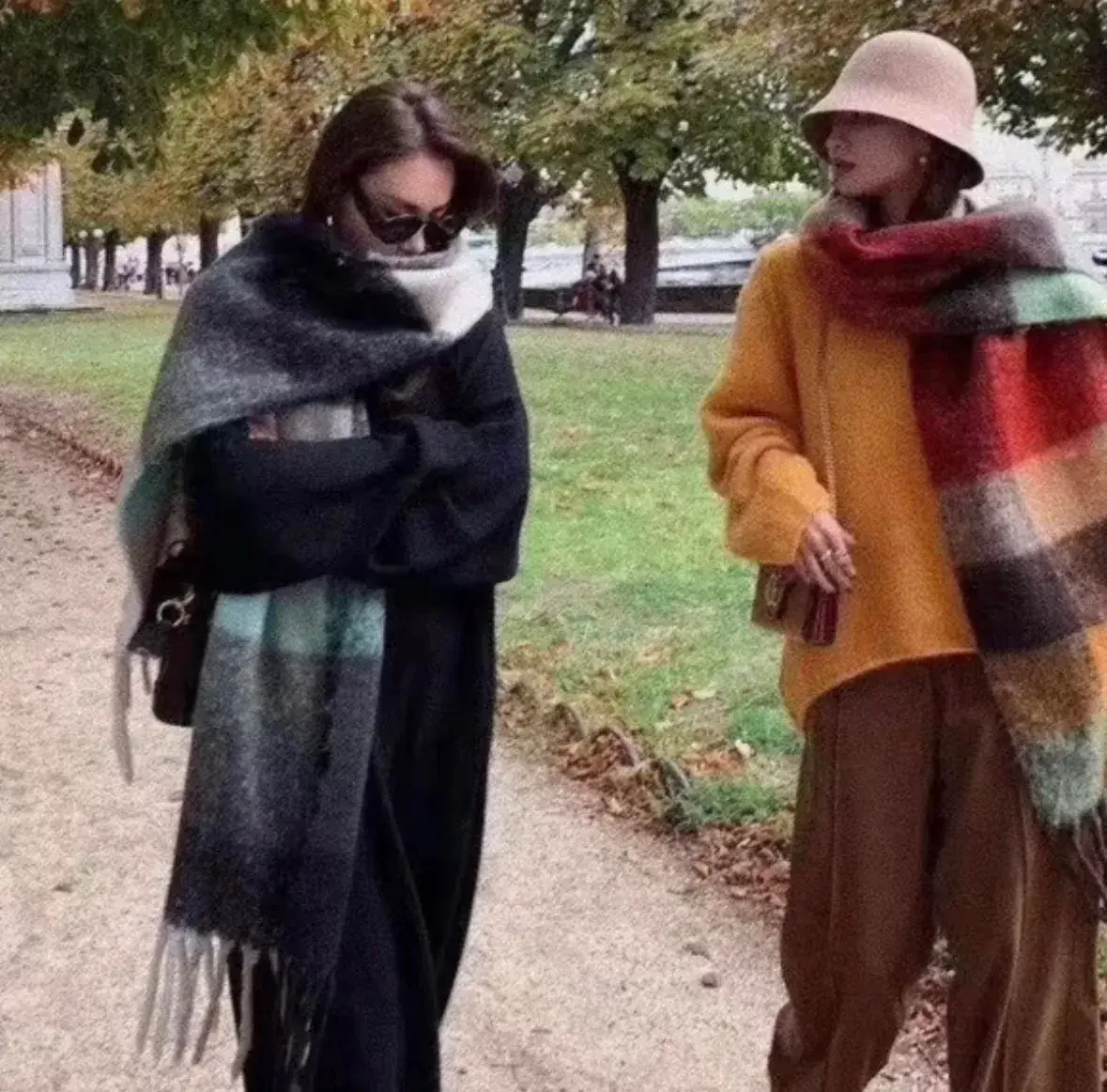 【現貨】Acne Studios 23FW 經典款 格紋拼色 羊毛混紡 圍巾 披肩 二色