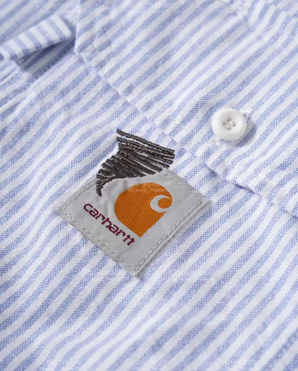 Carhartt WIP x INVINCIBLE 23SS 卡哈特 聯名 條紋復古口袋 襯衫薄夾克 藍色