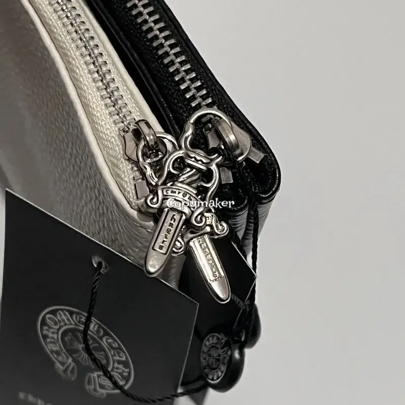 【現貨】【福利回饋】Chrome Hearts 十字架寶劍匕首 頭層牛皮零錢包小包 黑色/白色 克羅心