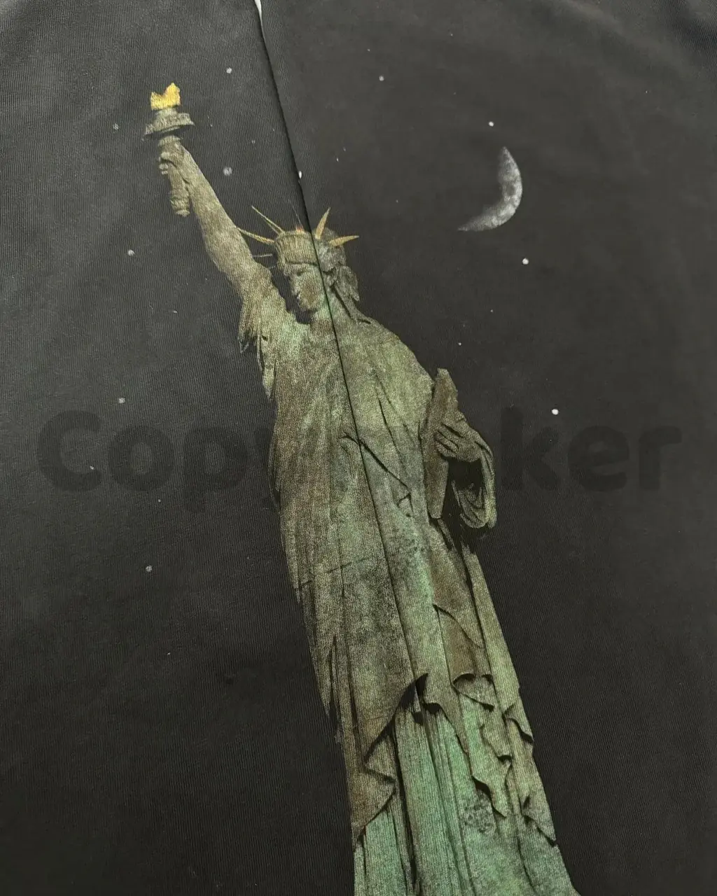巴黎 BLC 24SS Paris Liberty 自由女神 做舊破洞小破壞 短袖T恤
