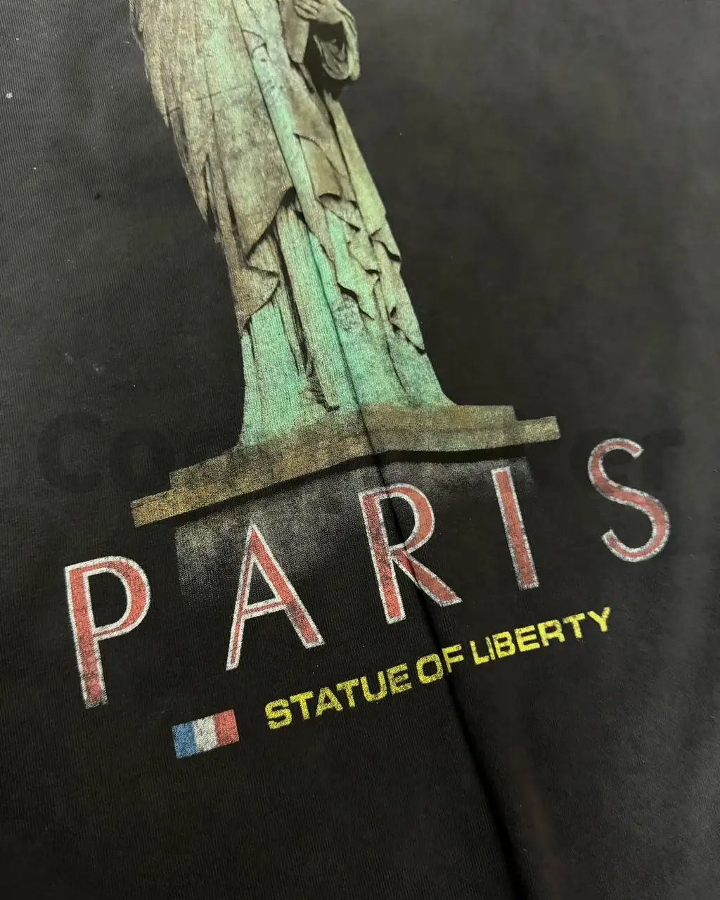 巴黎 BLC 24SS Paris Liberty 自由女神 做舊破洞小破壞 短袖T恤
