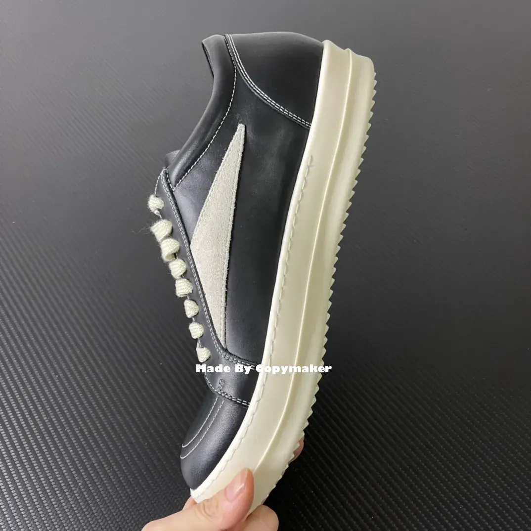 【預售】Rick Owens 侵權vans款 黑色小牛皮板鞋 休閒鞋 RO