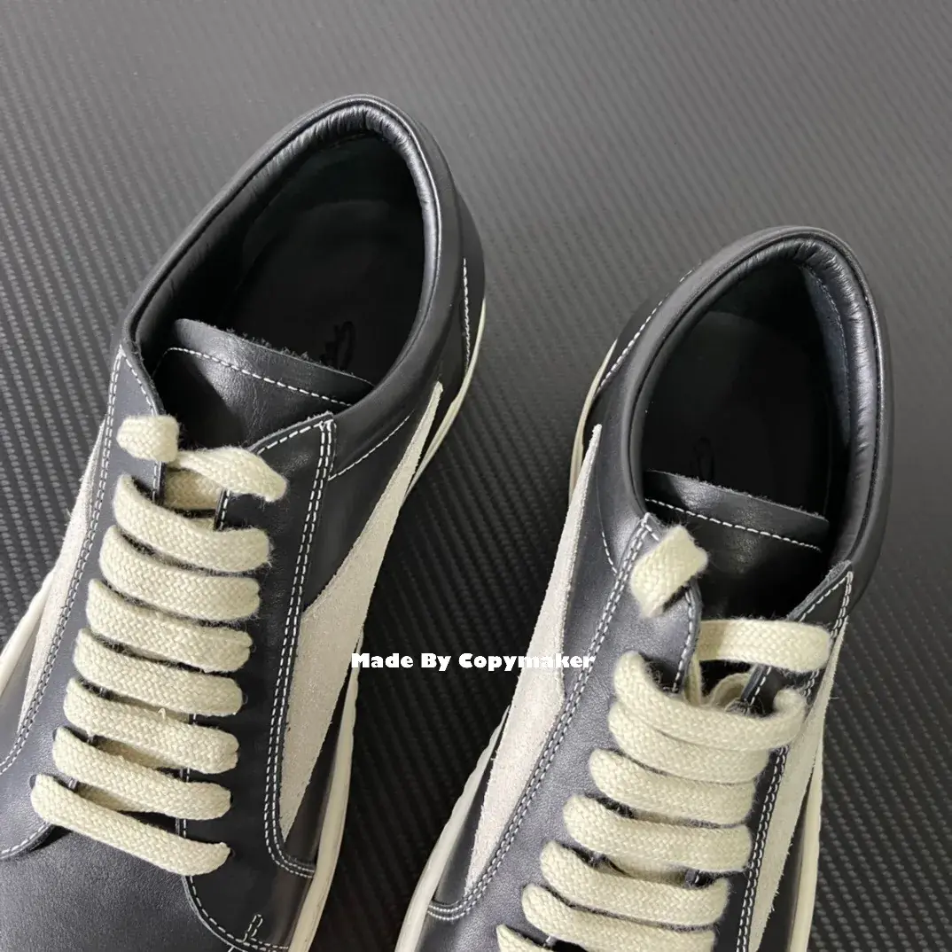 【預售】Rick Owens 侵權vans款 黑色小牛皮板鞋 休閒鞋 RO