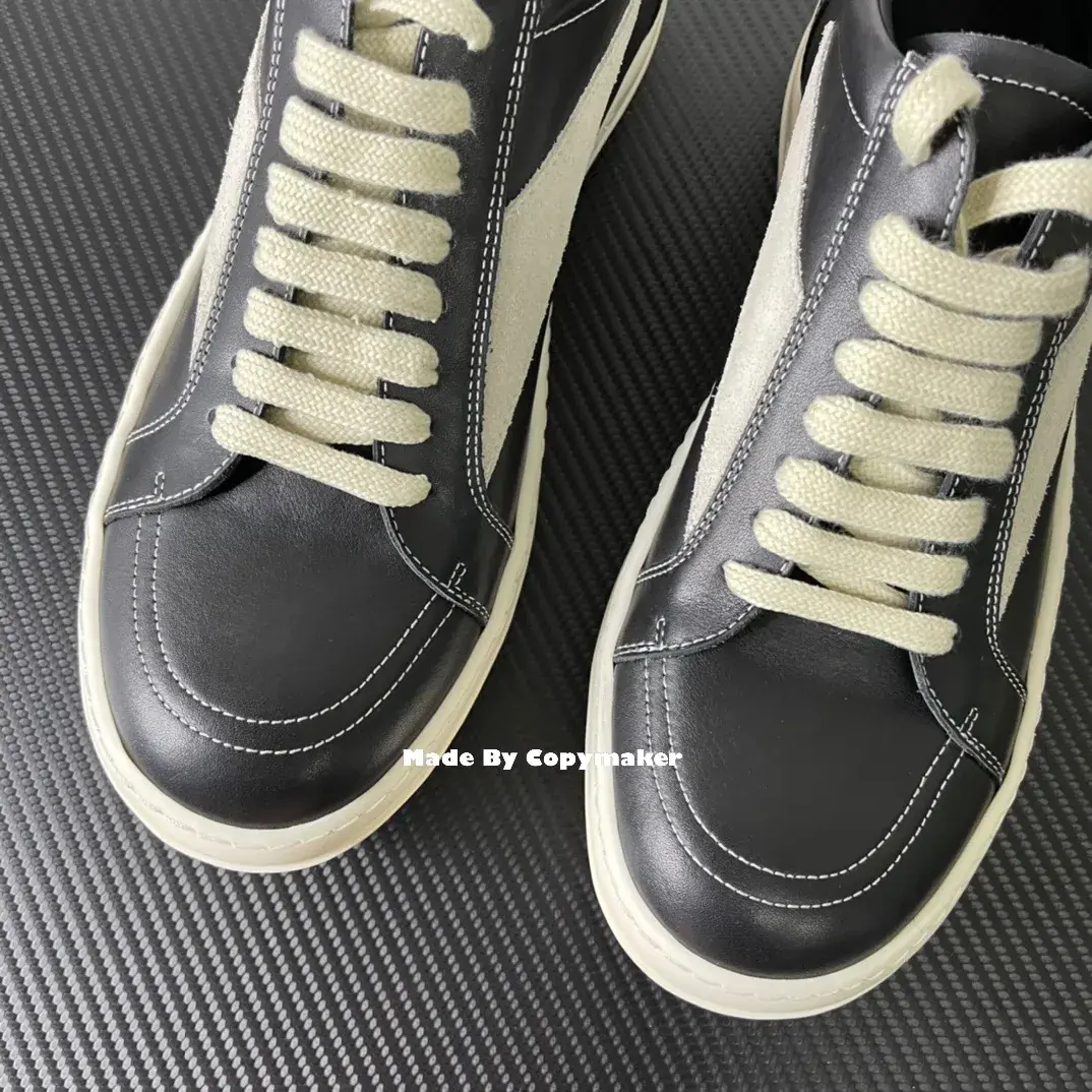 【預售】Rick Owens 侵權vans款 黑色小牛皮板鞋 休閒鞋 RO