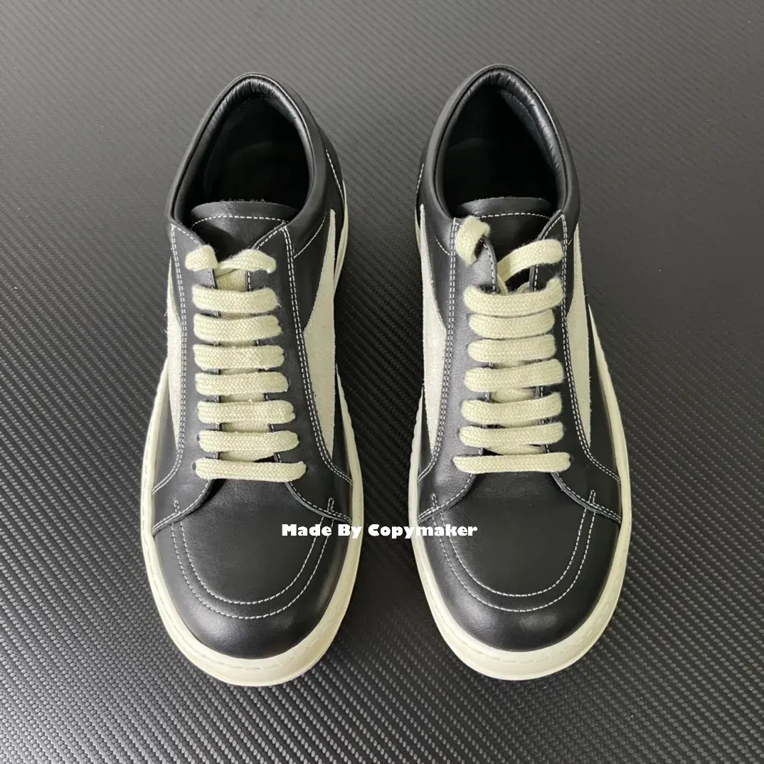 【預售】Rick Owens 侵權vans款 黑色小牛皮板鞋 休閒鞋 RO