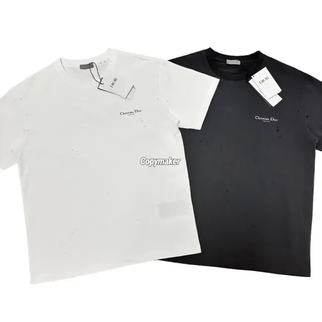 【現貨】D1OR 25FW Couture 開裂小破壞 胸前字母logo 背後鈴蘭花 短袖T恤 黑色/白色
