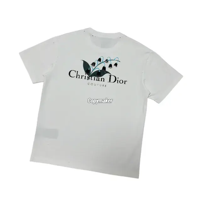 【現貨】D1OR 25FW Couture 開裂小破壞 胸前字母logo 背後鈴蘭花 短袖T恤 黑色/白色