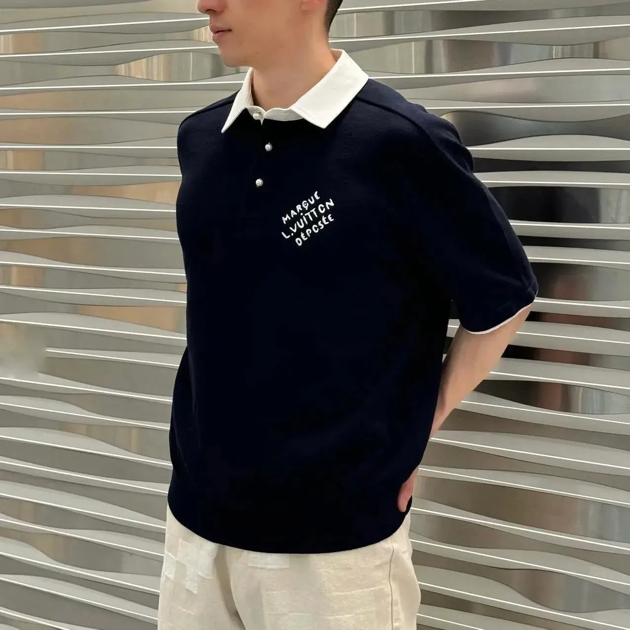 【現貨】1V 24SS 字母logo刺繡 polo針織短袖T恤毛衣短袖