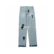 2021SS CHROME HEARTS x Levi’s 克羅心 十字架 皮標 牛仔褲 直筒褲 長褲：圖片 19