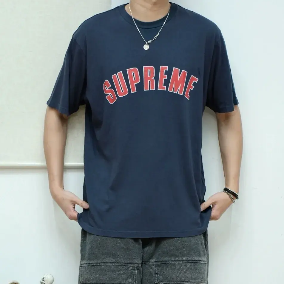 Sup 24SS Cracked Arc S/S Top 水洗做舊 圓領短袖T恤