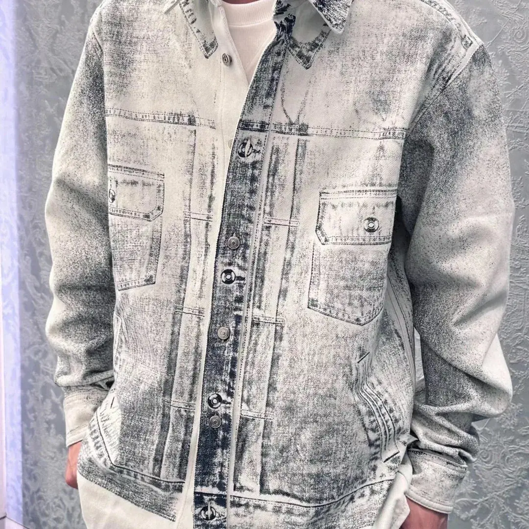 D1OR 24SS MKII-Effect Overshirt 3D素描 水洗做舊 牛仔襯衫夾克外套