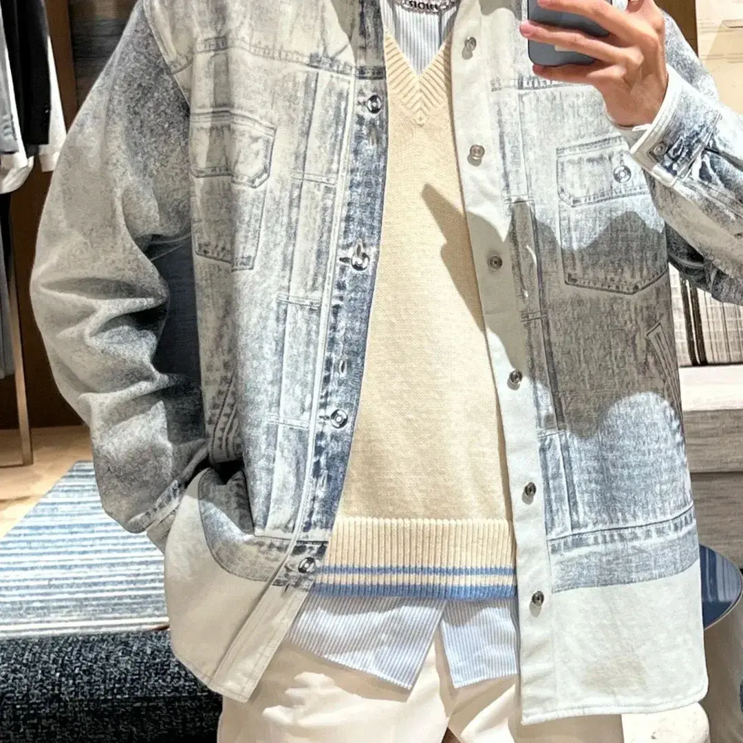 D1OR 24SS MKII-Effect Overshirt 3D素描 水洗做舊 牛仔襯衫夾克外套