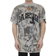 巴黎 BLC 23SS SKATER T-SHIRT  秀款 曼聯 水洗塗鴉作舊破壞 毛巾刺繡 短袖T恤：圖片 3