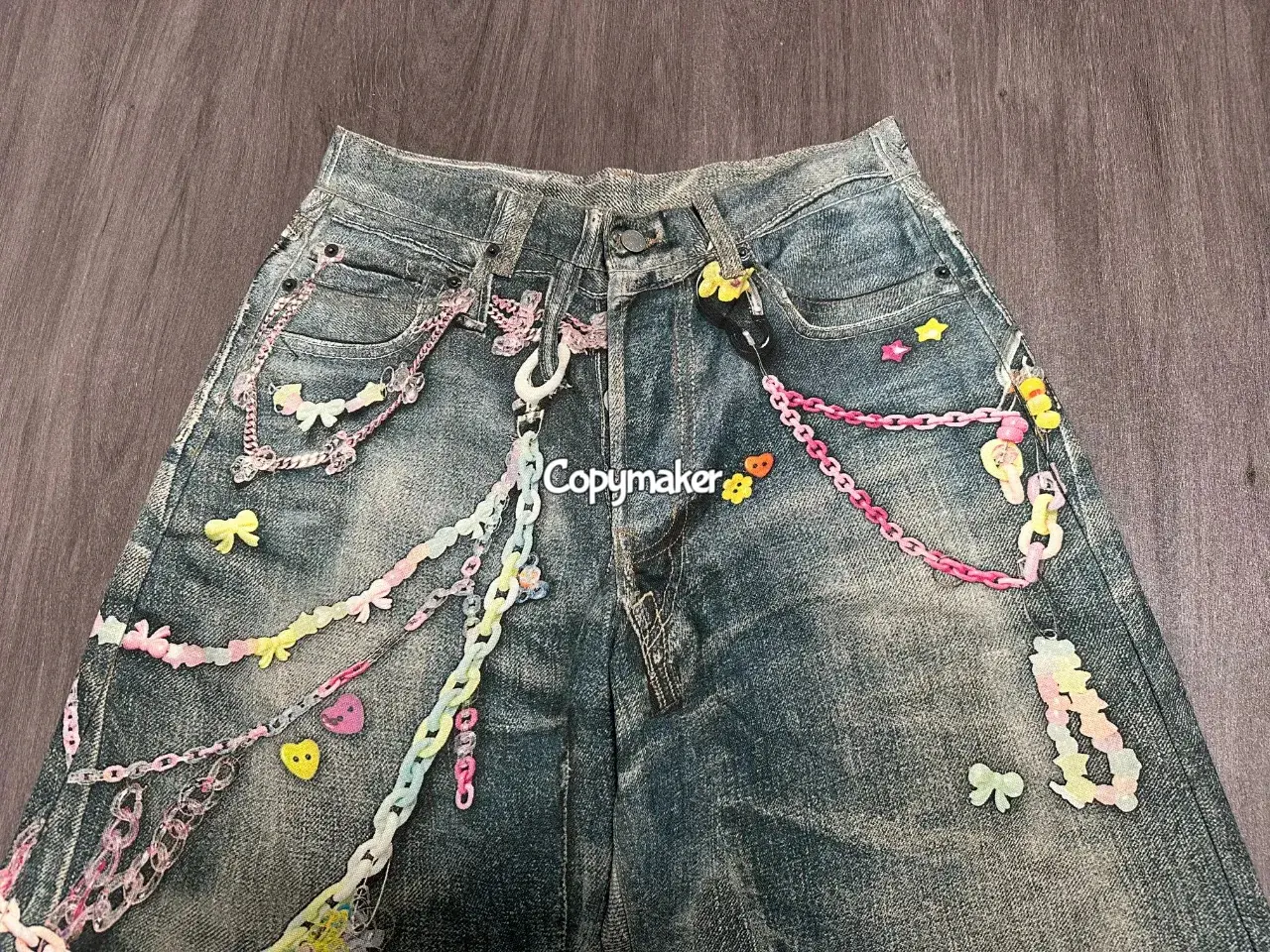 【現貨】Acne Studios 25SS 做舊水洗 糖果鏈條 3D印花 直筒牛仔褲長褲工裝褲 1981M/2006