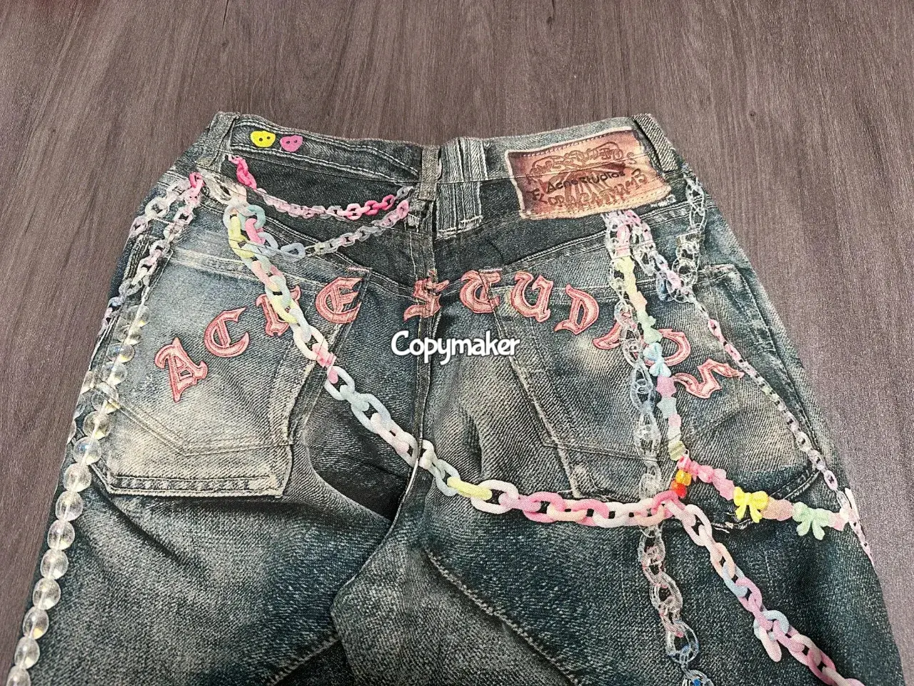 【現貨】Acne Studios 25SS 做舊水洗 糖果鏈條 3D印花 直筒牛仔褲長褲工裝褲 1981M/2006