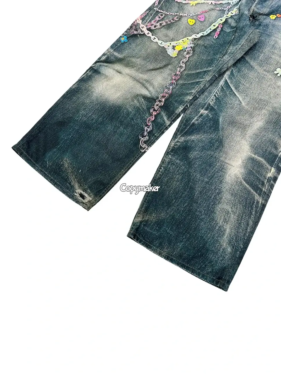 【現貨】Acne Studios 25SS 做舊水洗 糖果鏈條 3D印花 直筒牛仔褲長褲工裝褲 1981M/2006