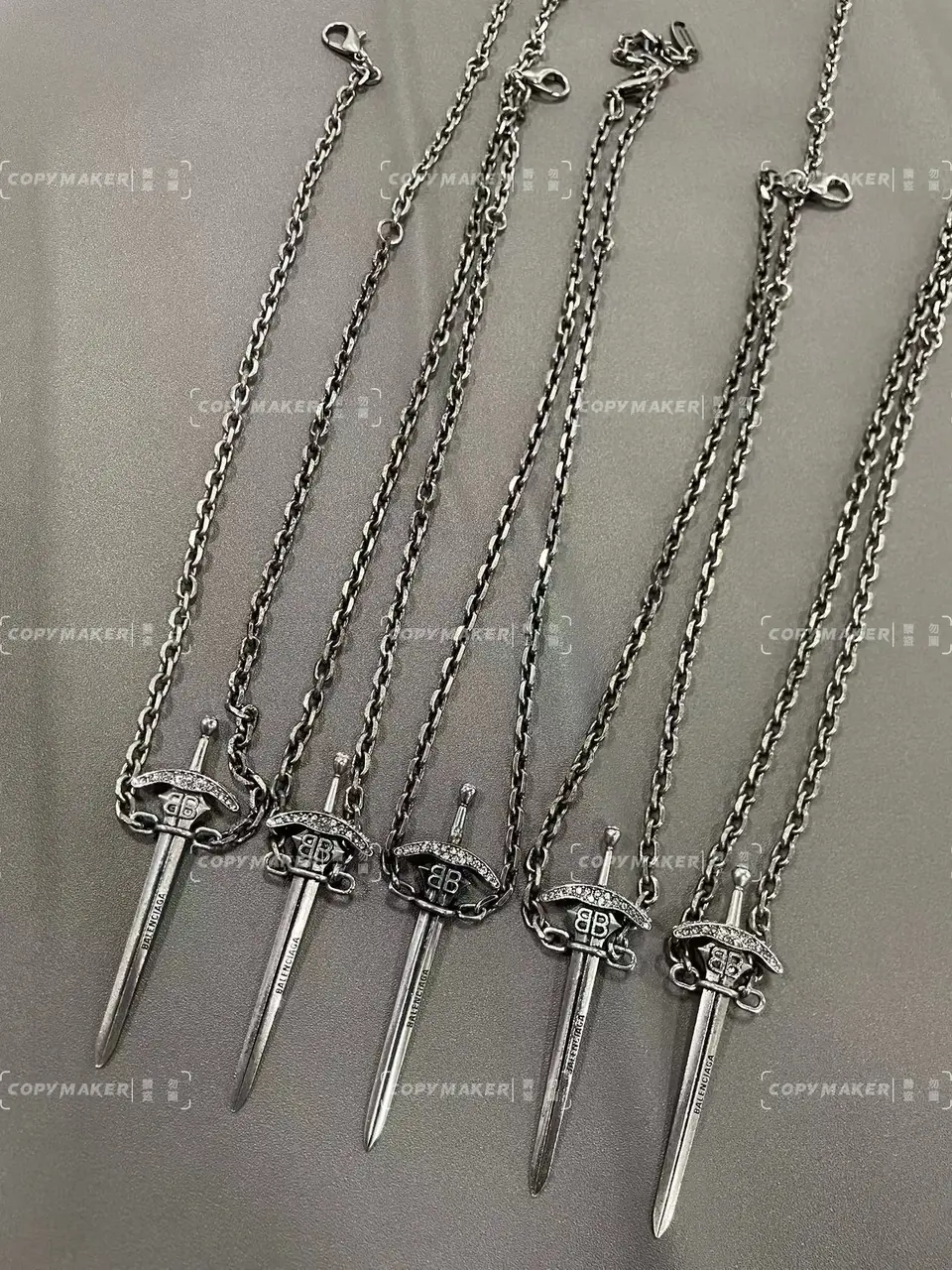 【現貨】巴黎 BLC 24SS Goth Sword Pendant Necklace 大寶劍項鍊吊墜 做舊銀色