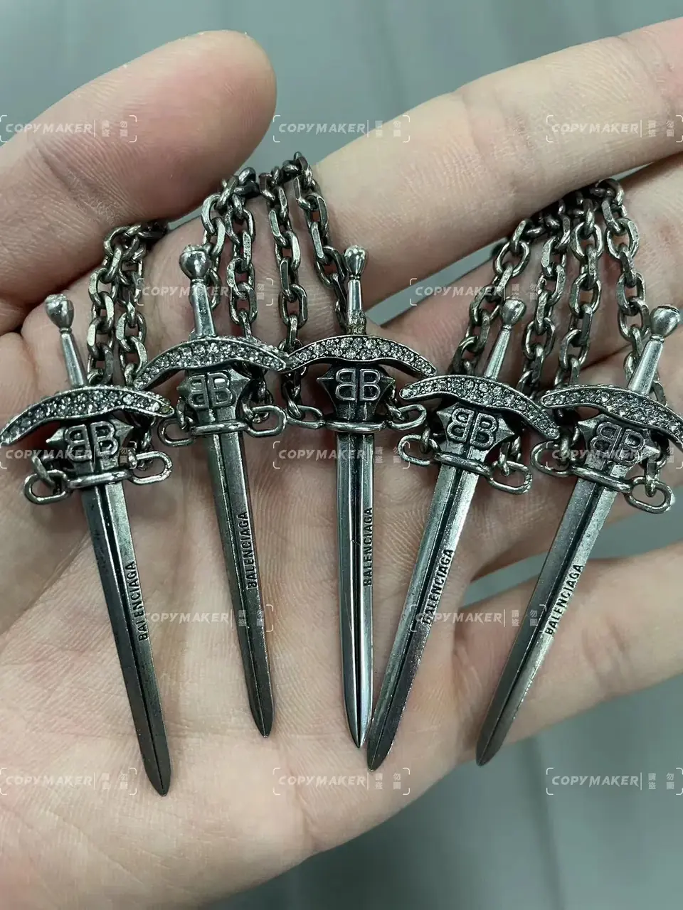 【現貨】巴黎 BLC 24SS Goth Sword Pendant Necklace 大寶劍項鍊吊墜 做舊銀色