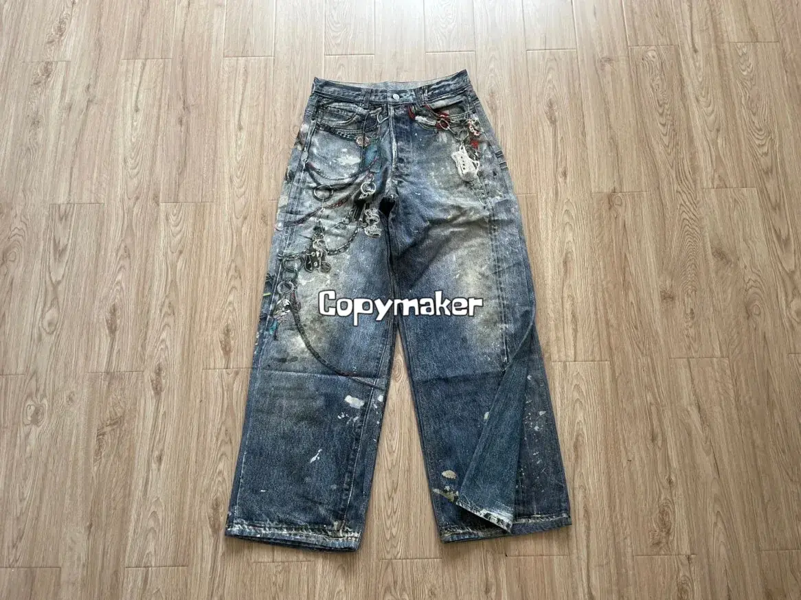 【現貨】Acne Studios 24SS 塗鴉滿版dirtyfit 噴墨baggy 3D印花 直筒牛仔褲長褲工裝褲 1981M