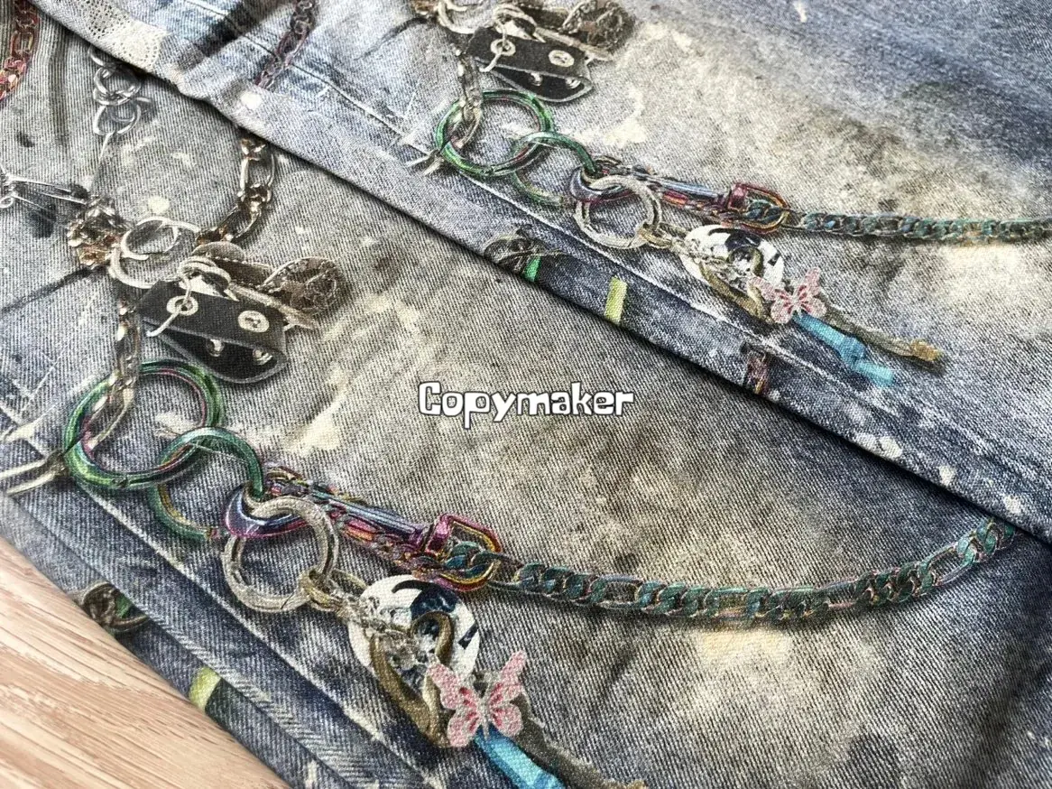 【現貨】Acne Studios 24SS 塗鴉滿版dirtyfit 噴墨baggy 3D印花 直筒牛仔褲長褲工裝褲 1981M