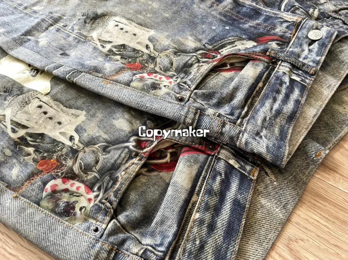 【現貨】Acne Studios 24SS 塗鴉滿版dirtyfit 噴墨baggy 3D印花 直筒牛仔褲長褲工裝褲 1981M