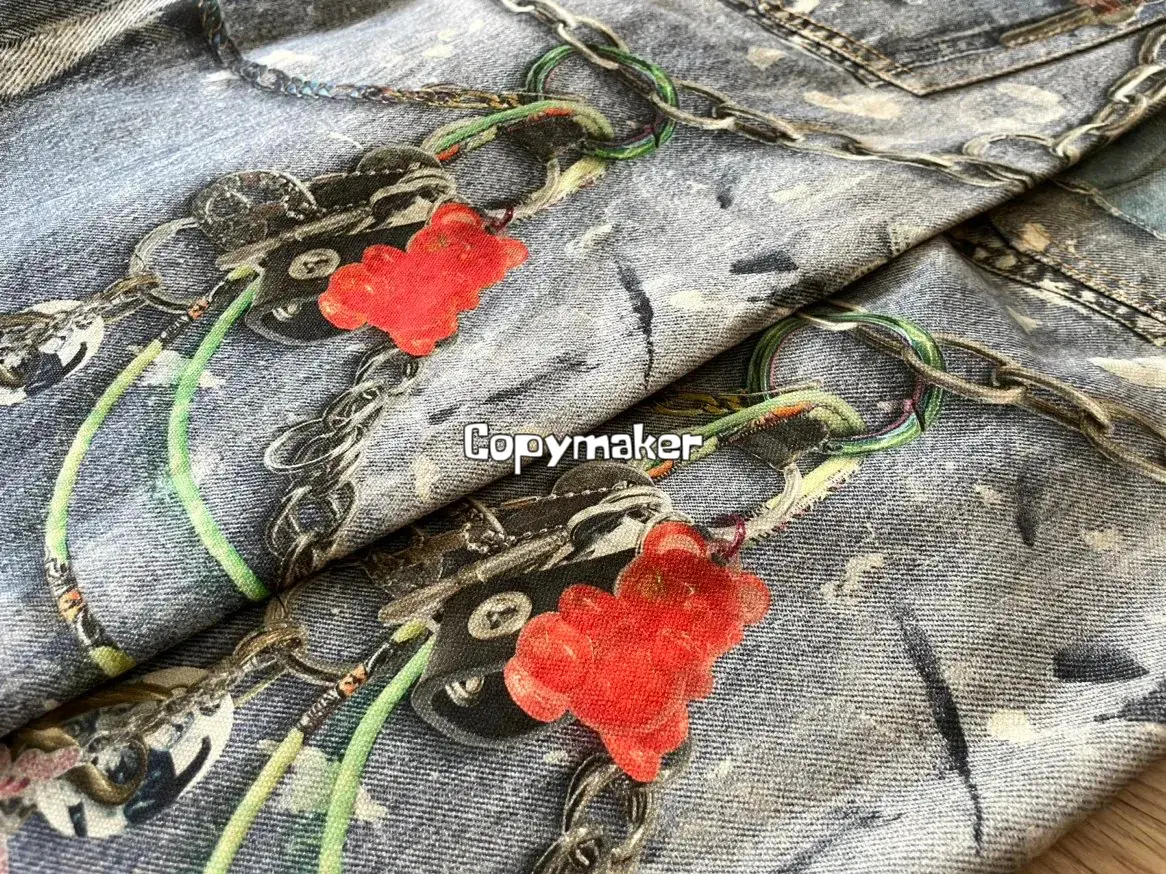【現貨】Acne Studios 24SS 塗鴉滿版dirtyfit 噴墨baggy 3D印花 直筒牛仔褲長褲工裝褲 1981M