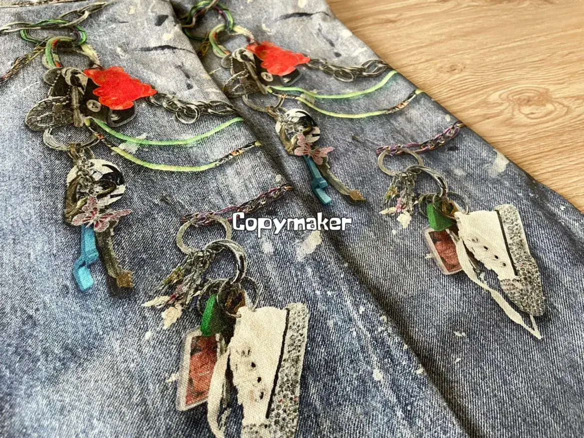 【現貨】Acne Studios 24SS 塗鴉滿版dirtyfit 噴墨baggy 3D印花 直筒牛仔褲長褲工裝褲 1981M