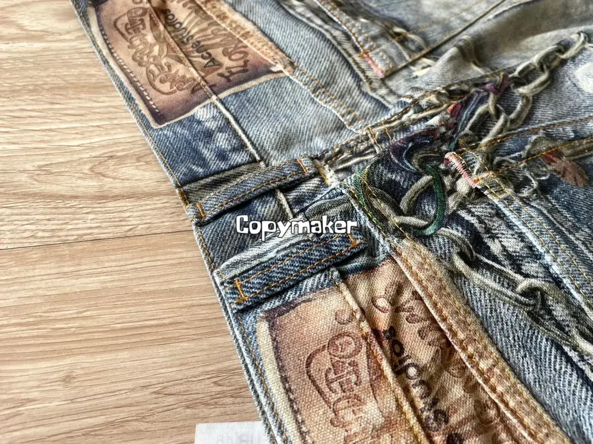 【現貨】Acne Studios 24SS 塗鴉滿版dirtyfit 噴墨baggy 3D印花 直筒牛仔褲長褲工裝褲 1981M